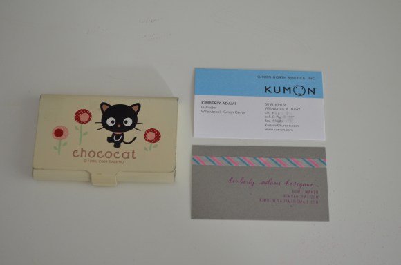 kimberlyah business card, chococat card holder