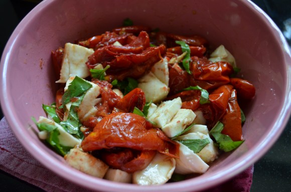 roasted tomato caprese