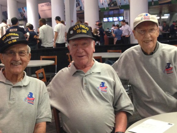 Honor Flight Chicago World War II veterans at Bears Game