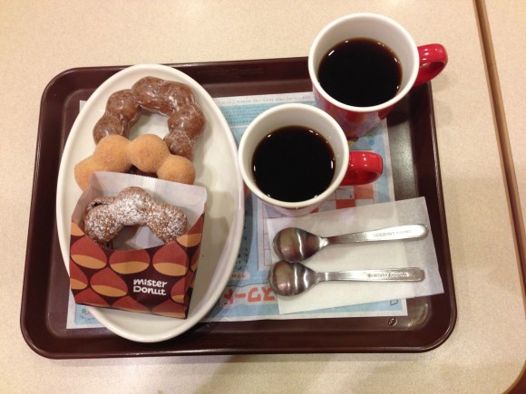 Day 2: chestnut filled chocolate pon de ring, brown sugar pon de ring, chocolate glazed pon de ring