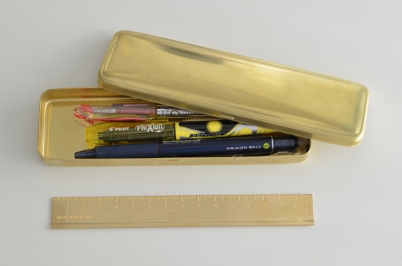 midori brass pen case and ruler