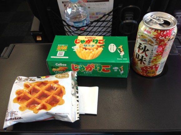 snacks on the Narita Express