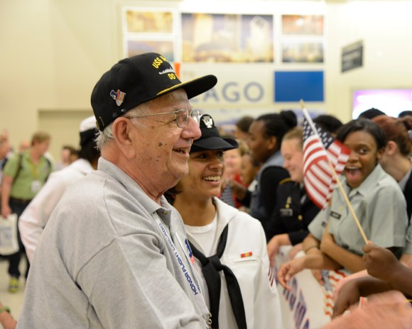 Chester at the Welcome Home Honor Flight Chicago