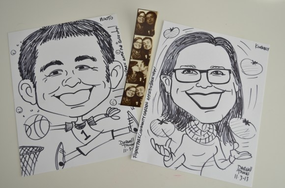 caricatures, kimberly and naoto