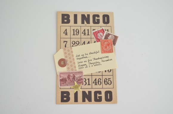 vintage ephemera thanksgiving invitation