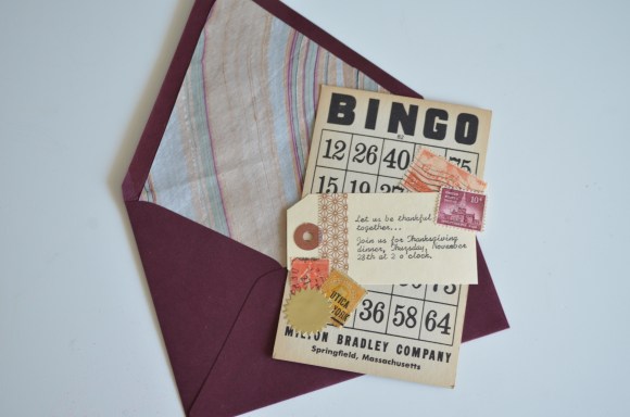 vintage ephemera thanksgiving invitation