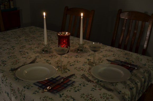 Christmas dinner table