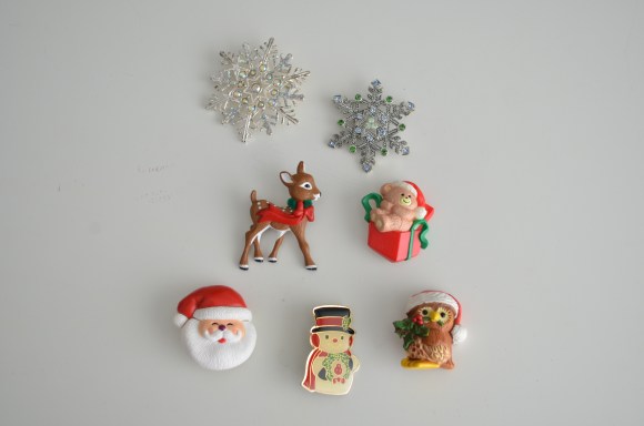 vintage christmas pins