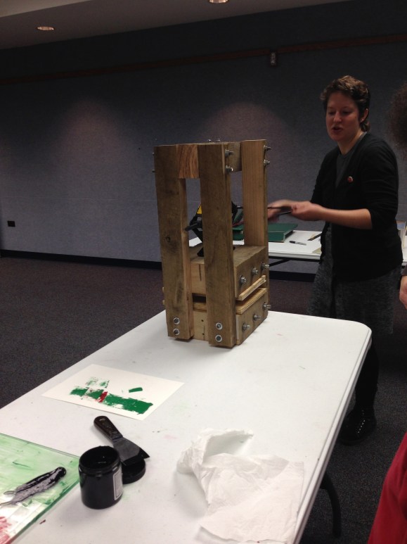 printing press from car jack