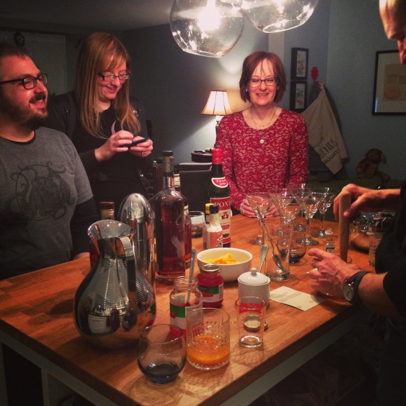 Whiskey chat drink mixing