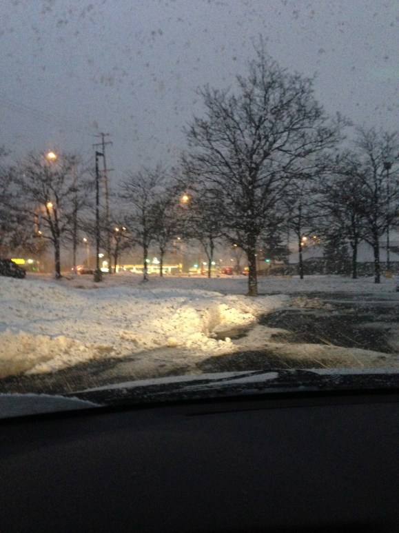 snow in the mitsuwa parking lot