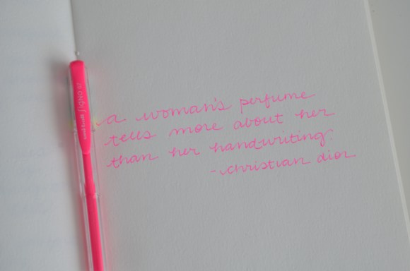 Christian Dior handwriting quote