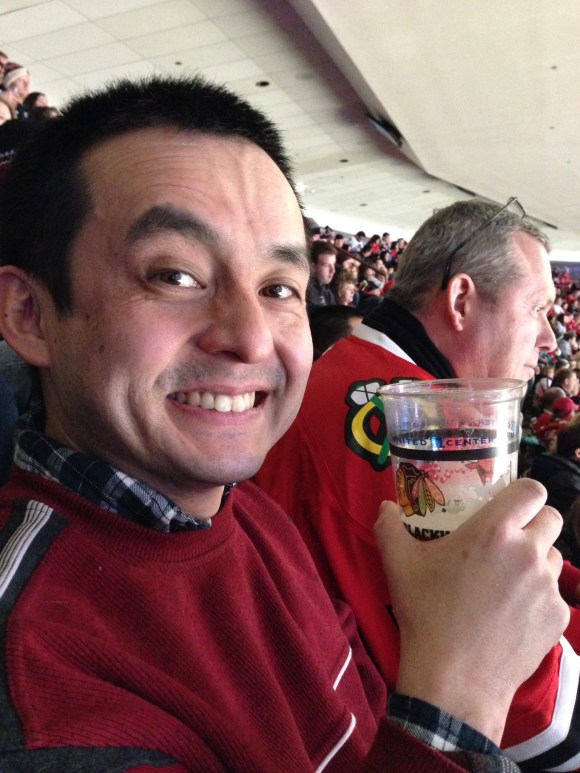 Naoto at the Blackhawks game