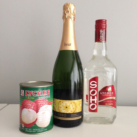 Lychee liqueur and prosecco