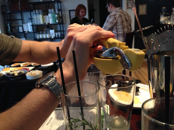 cocktail class at North Shore Distillery