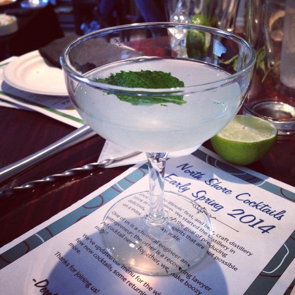 cocktail class at North Shore Distillery