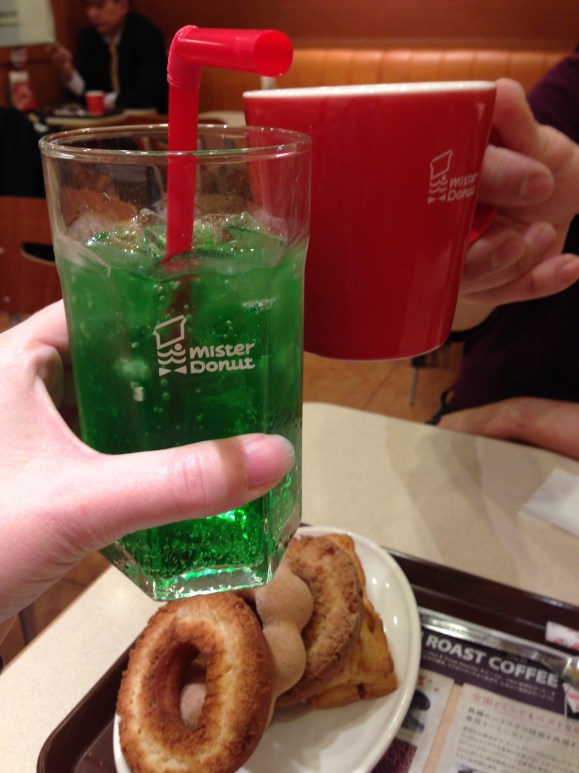 Fanta, melon soda, Mister Donut, Japanese drinks