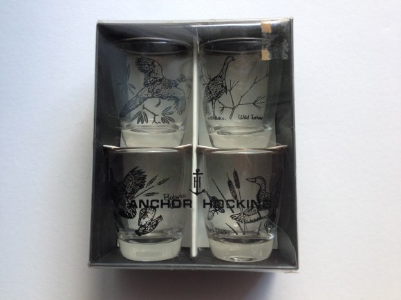Anchor Hocking Bird Shot Glasses 