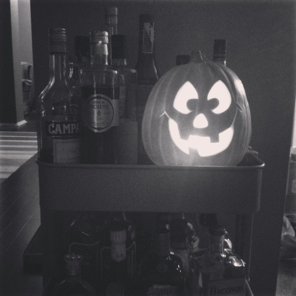 decorated bar cart
