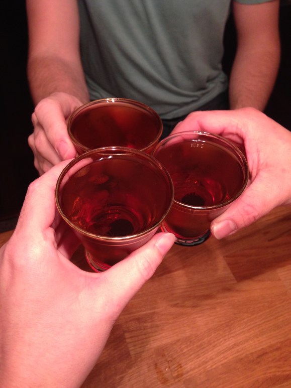 Pendergast cocktail in vintage glasses