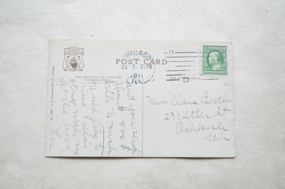 vintage postcard, 1 cent postage