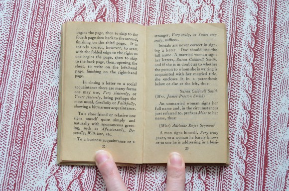 vintage book: The Etiquette of Letter Writing