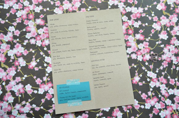 Hasegawa Happy Hour menu open