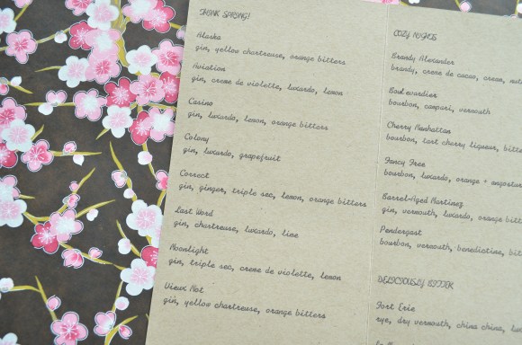 Hasegawa Happy Hour menu 1