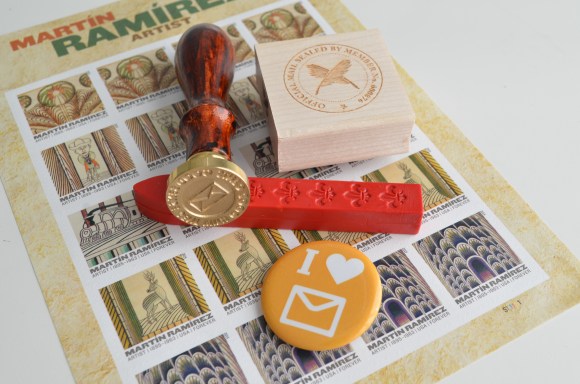 letter writers alliance, wax seal, member stamp, postage stamp