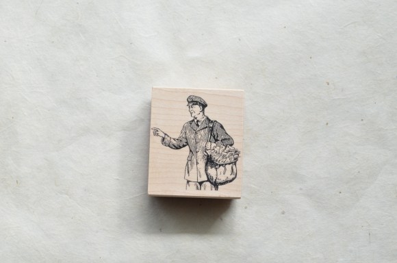 postal themed birthday gifts, etsy, pictureshow shop, postman rubber stamp
