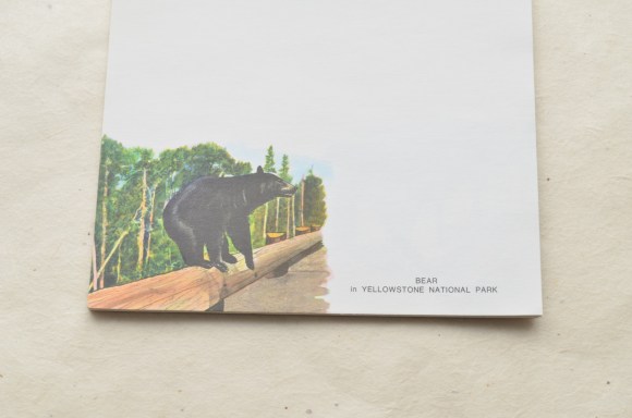 vintage souvenir stationery, Abraham Lincoln and Yellowstone