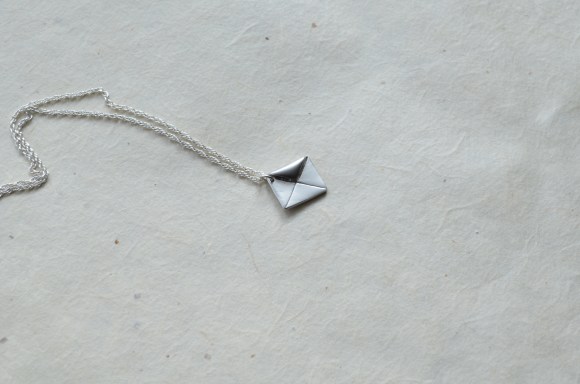 postal themed birthday gifts, etsy, monyart shop envelope necklace
