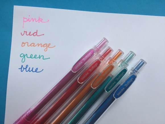 sakura ballsign knock gel pens, glitter
