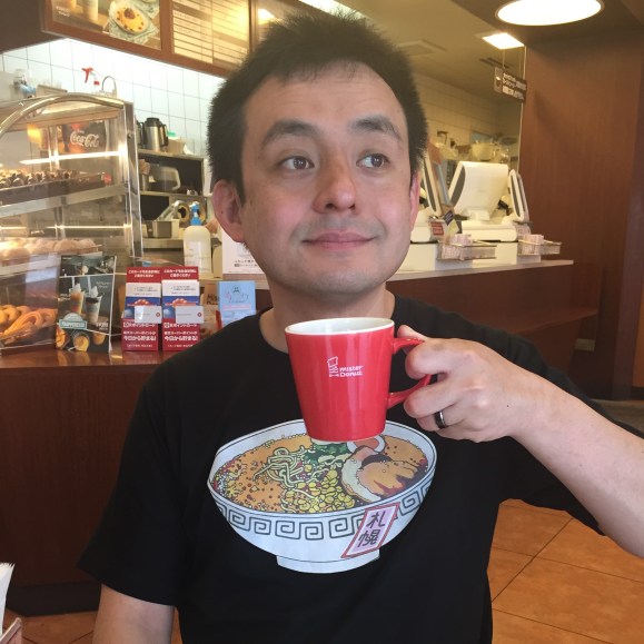 Naoto in his Ramen Museum t-shirt, Naoberly Noodle Tour, Ramen Museum