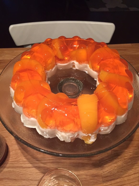 Peaches and Cream Jello Mold