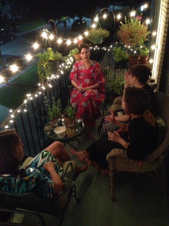 kaftans on the lania, Mrs. Roper Party guests