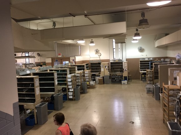 Oak Park, IL Post Office, sorting room, USPS