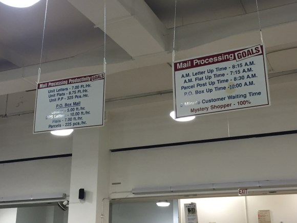Oak Park, IL Post Office, sorting room, USPS