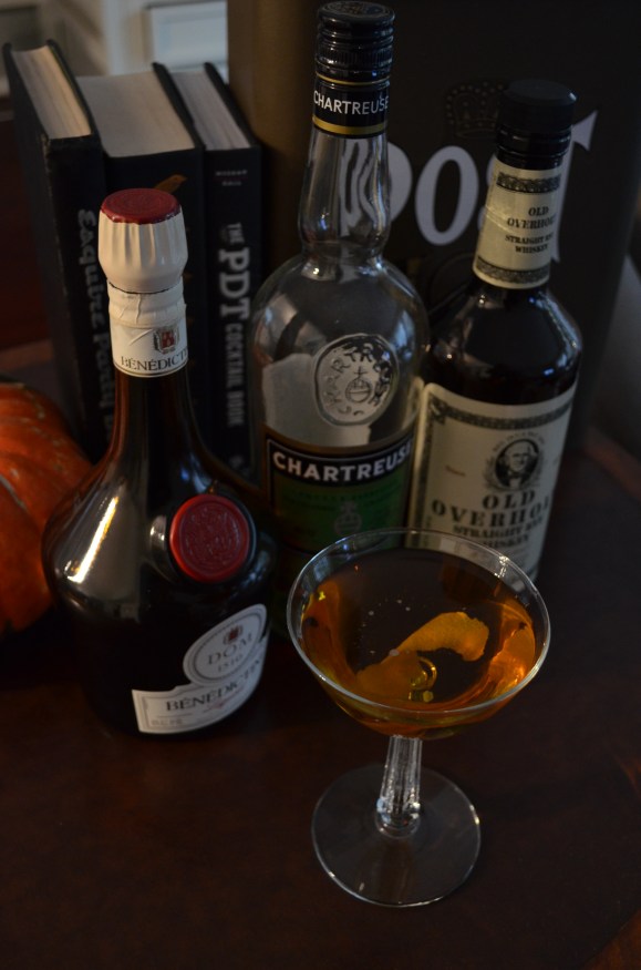 Purgatory Cocktail, Old Overholt rye, Chartreuse, Benedictine