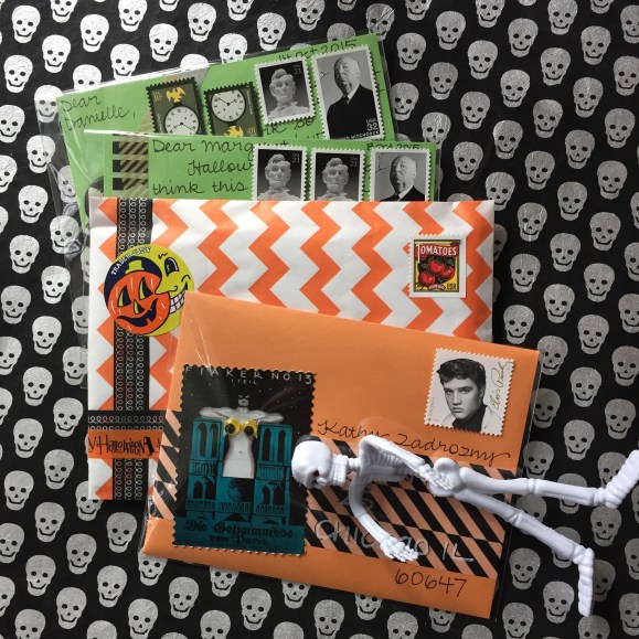 Halloween mail using cellophane envelopes