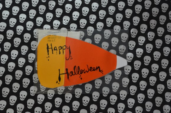 candy corn postcard