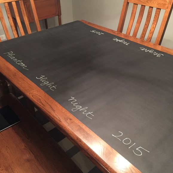 Phantom Flight Night Table runner, Bogle Wine, Phatom Wine, Paper Source wrapping paper