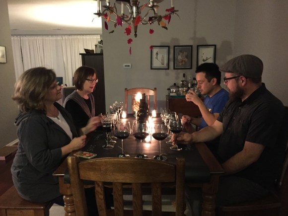 wine tasting guests, Phantom Flight Night Table, Bogle Wine, Phatom Wine, wine tasting table setting