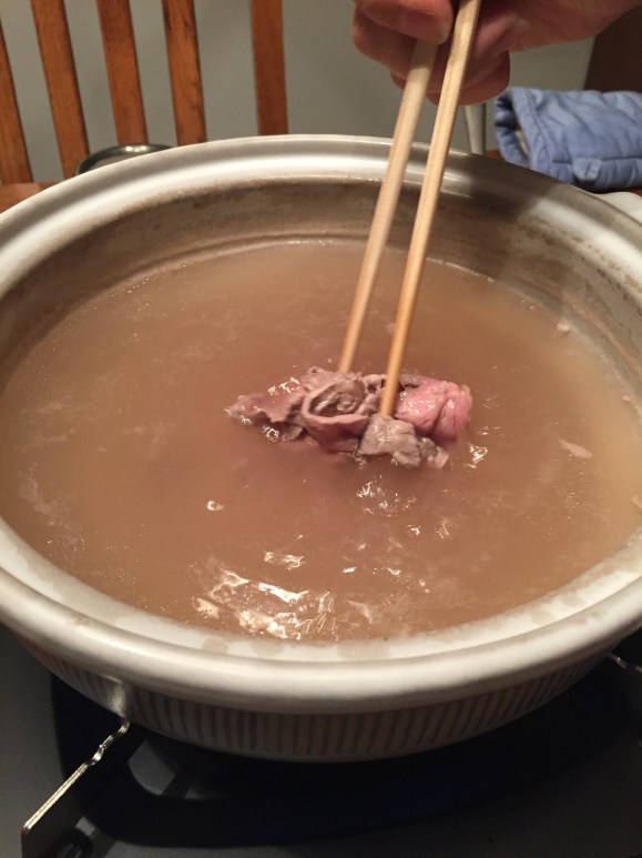 cooking shabu shabu meat 2