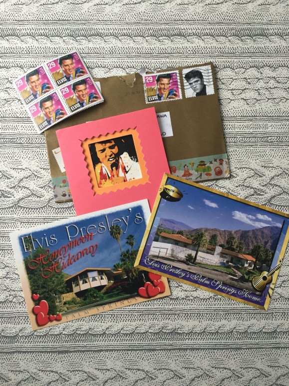 Elvis mail from Nic, Elvis postage stamp, Elvis postcards