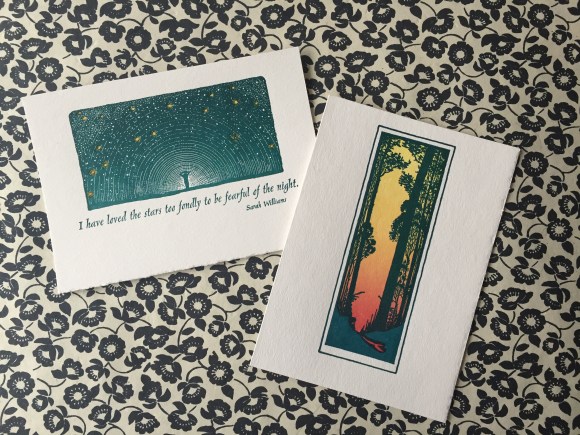 Saturn Press sympathy cards, letter press 