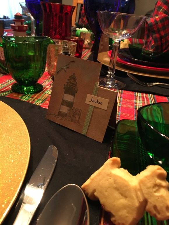 Jackie's Scottish Lighthouse tea, placecard