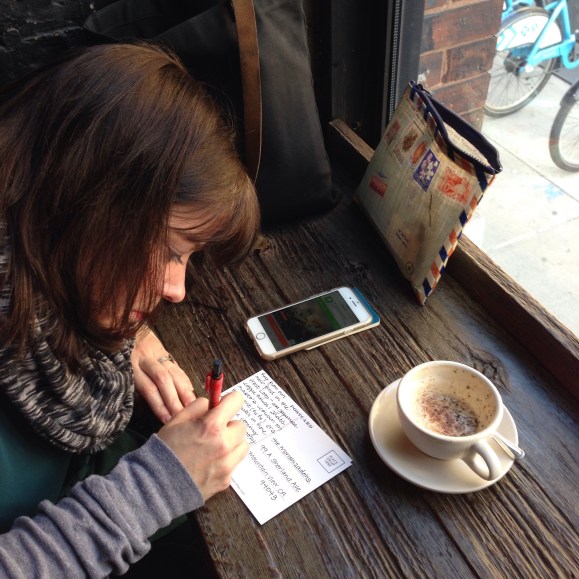 KimberlyAH at Sawada Coffee, Chicago, postcards