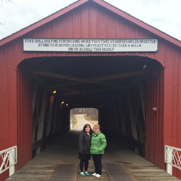 Princeton Covered Bridge, mom and me