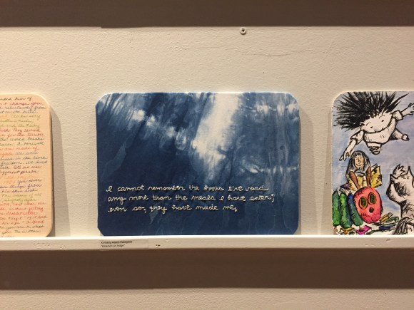 Kimberly Adami-Hasegawa embroidery project, Ralph Waldo Emerson quote, Forest Park Library, 100 Artist, Bottle Rocket Gallery